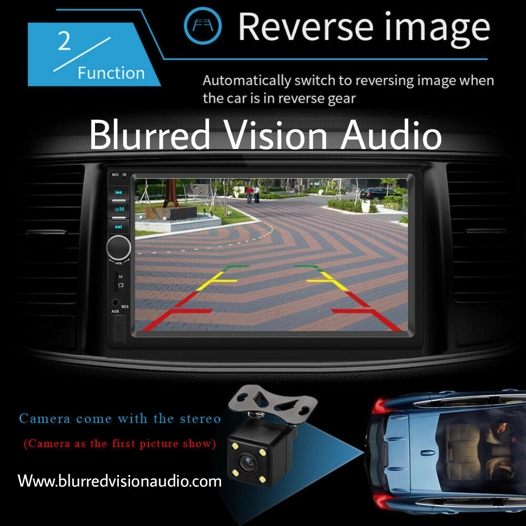 Blurred Vision BV-7018B Double Din in-Dash Head Unit Bluetooth Mirrorlink USB Auxiliary