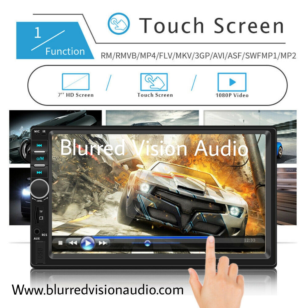 Blurred Vision BV-7018B Double Din in-Dash Head Unit Bluetooth Mirrorlink USB Auxiliary