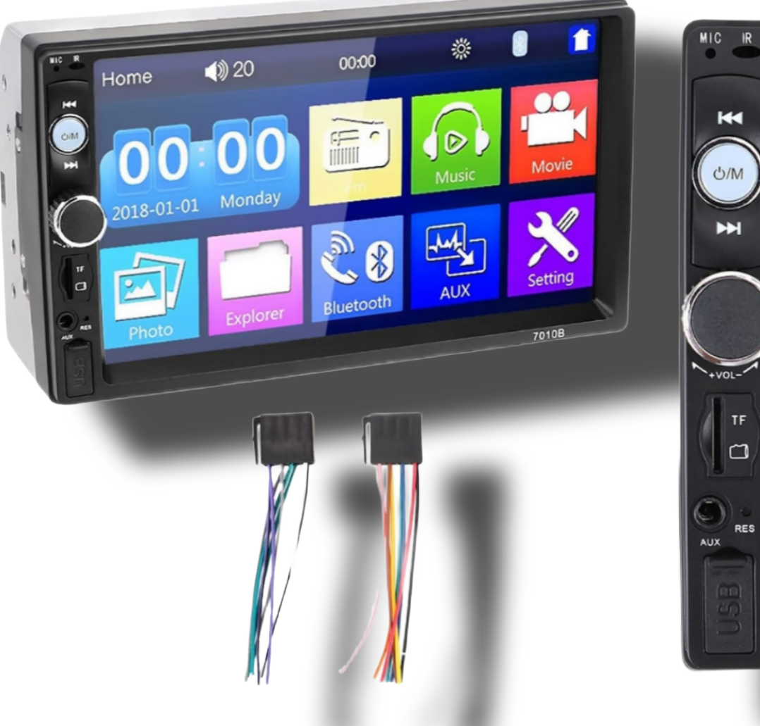 Blurred Vision BV-7018B Double Din in-Dash Head Unit Bluetooth Mirrorlink USB Auxiliary