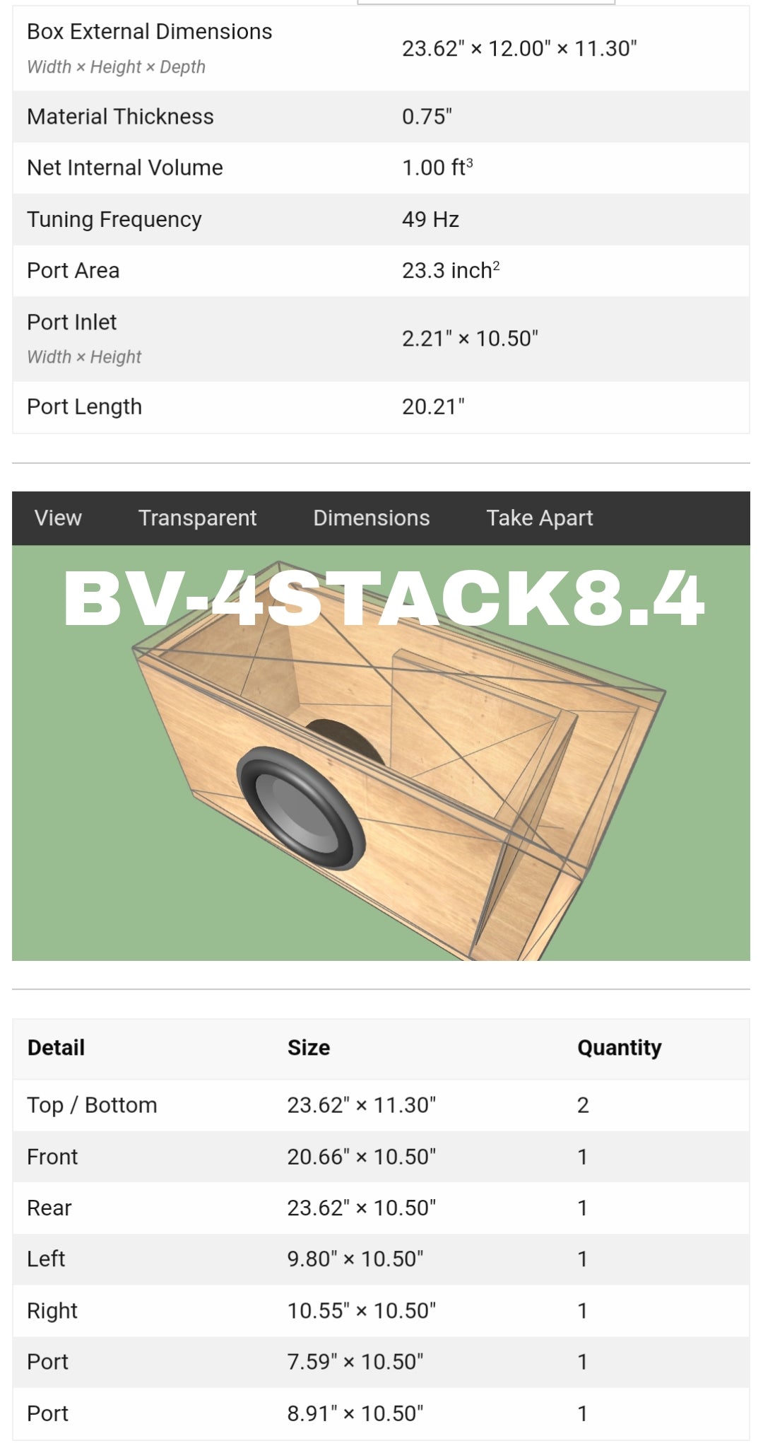 Blurred Vision Audio KNOCKOUT SERIES BV-4STACK8.4 8"