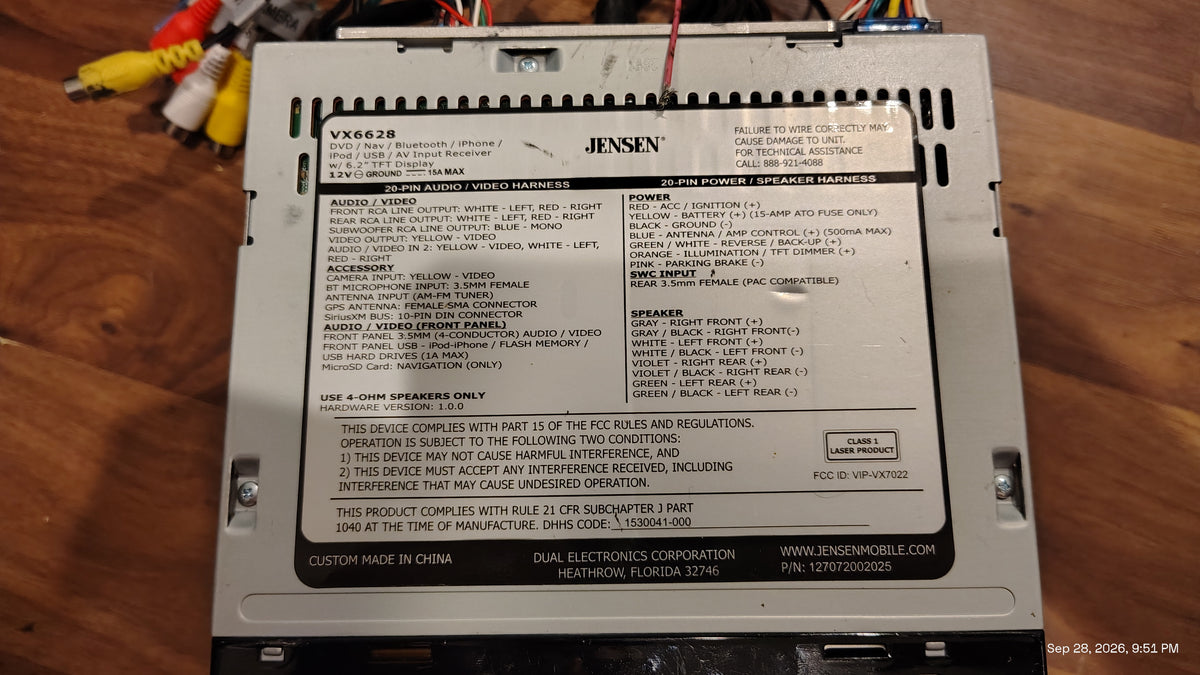 Jensen VX6628 Bluetooth Navigation Usb Aux Tested ✅