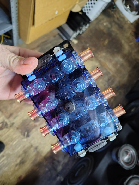 Blurred Vision Audio BV-4Mega Fuse Holder, Fuses & Lugs (Loaded)