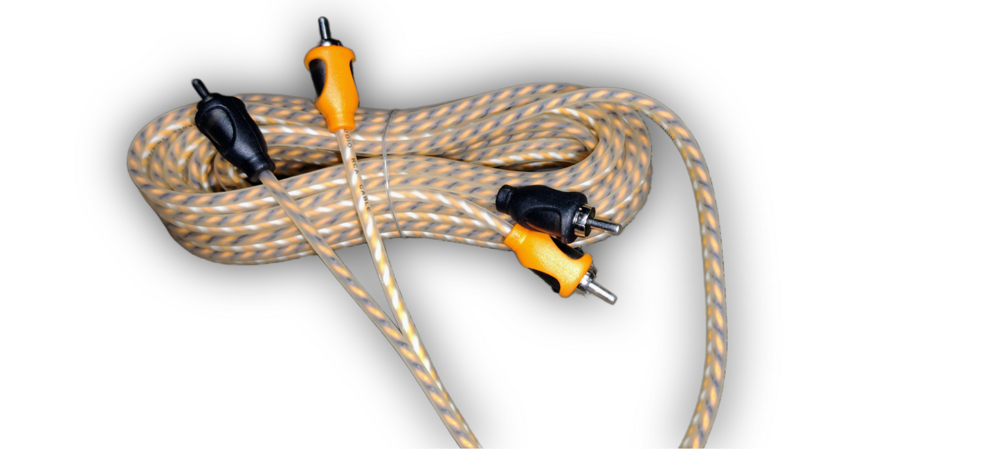 Blurred Vision Audio BVORCA2CH – 17ft Premium Ofc 2-Channel RCA Interconnect Cable (Orange)