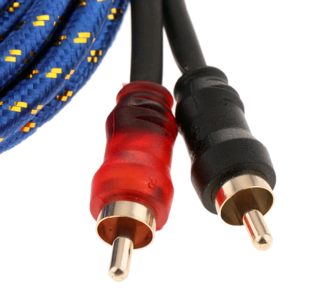 Blurred Vision Audio BVGBRCA – 17ft Premium Ofc 2-Channel RCA Interconnect Cable(Blue)