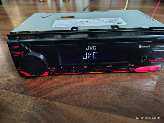 JVC KD-X270BT 1 DIN Digital Media Receiver No CD Bluetooth USB AUX Tested ✅