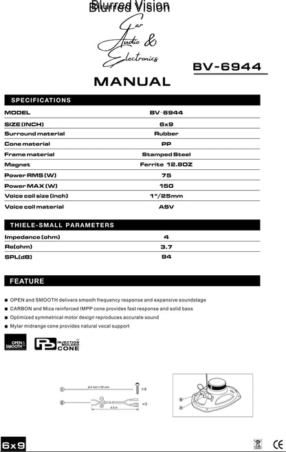 4*Blurred Vision Audio BV-6944-4 way