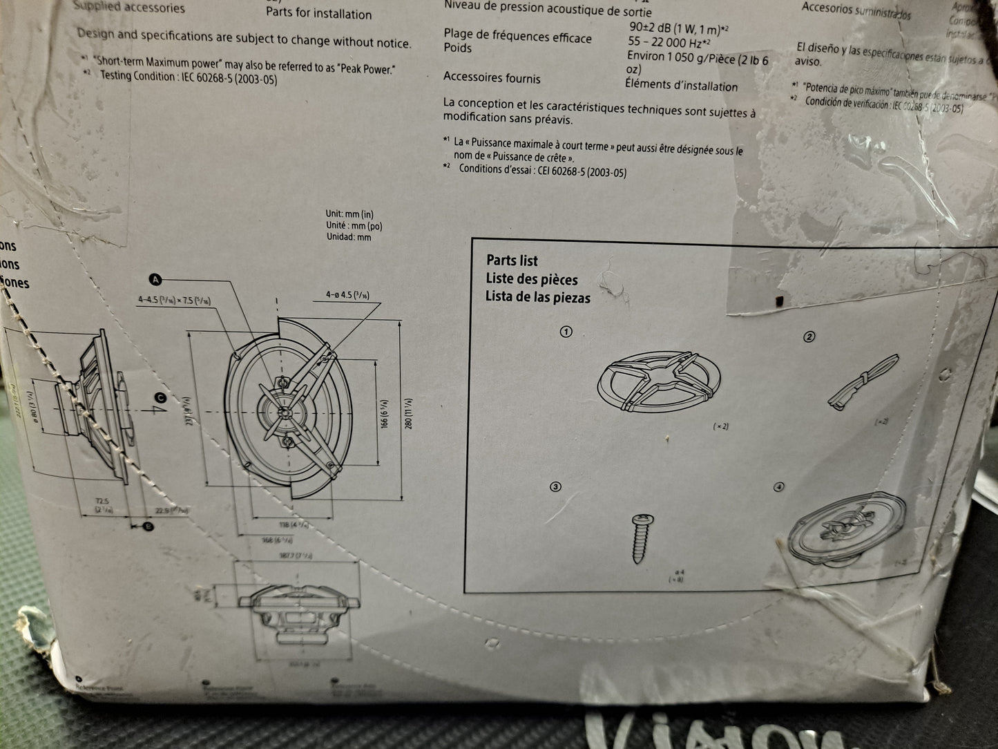 SONY XS-R6946 4-way 6x9 coaxial speakers