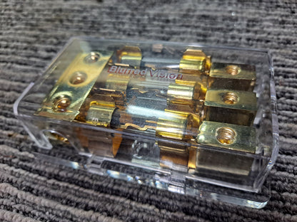 Blurred Vision Audio 3 Position Fuse 4/8 Gauge Distribution Block 3in 3out