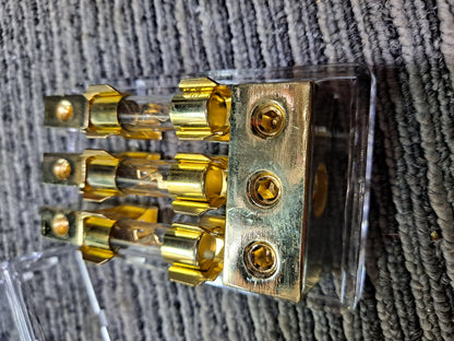 Blurred Vision Audio 3 Position Fuse 4/8 Gauge Distribution Block 3in 3out
