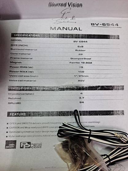 2*Blurred Vision Audio BV-6944-4 way