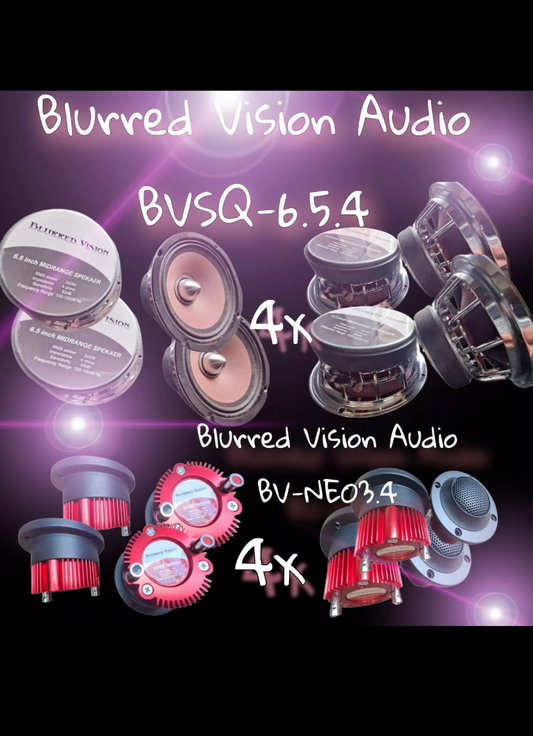 Blurred Vision Audio SQ Lovers bundle pack Superior Quality 4-6.5" 4-3"Tweeters