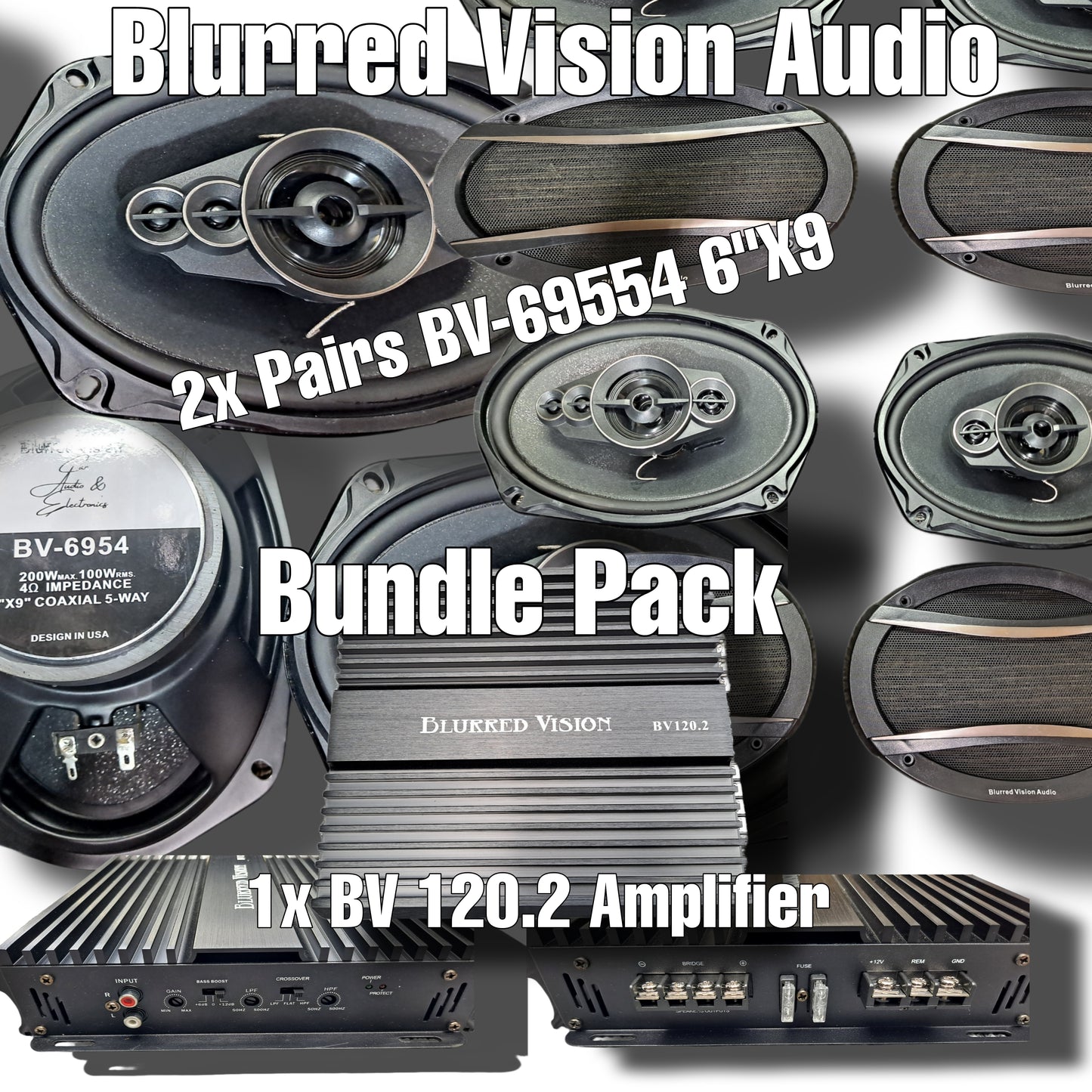 Blurred Vision Audio Bundle Pack! 4 6x9s & 120.2 Amplifier!