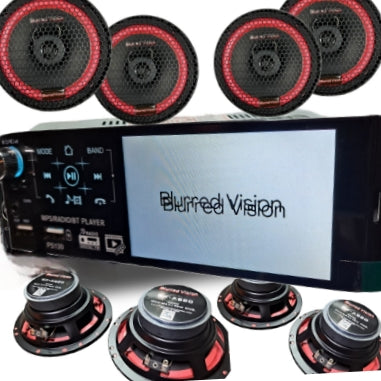 Blurred Vision Audio (1)BV-MP5-P5130BT Single Din Touchscreen With (4) BV SX-A620 6.5 Speakers Package