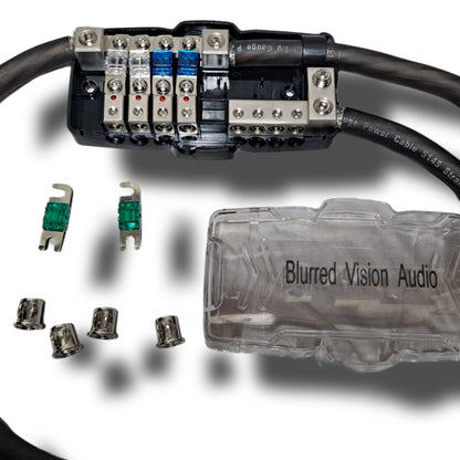 Blurred Vision Audio BV-PGDIS2WAY POWER & GROUND DISTRIBUTION BLOCK With 6 MINI ANL FUSES & HOLDER