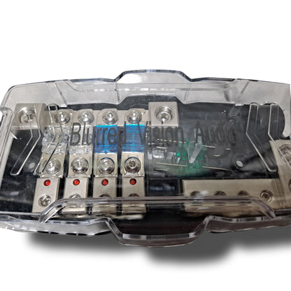Blurred Vision Audio BV-PGDIS2WAY POWER & GROUND DISTRIBUTION BLOCK With 6 MINI ANL FUSES & HOLDER