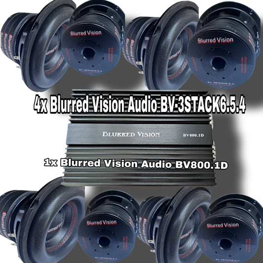Blurred Vision Audio COMBO 
4*BV-3STACK6.5.4 6.5 
1*BV-800.1D Amplifier