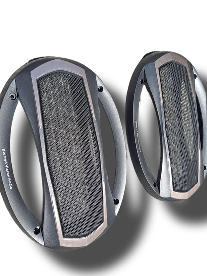 2* Blurred Vision Audio Universal 6x9"Speaker Coaxial Component Protective Grills Covers Pair