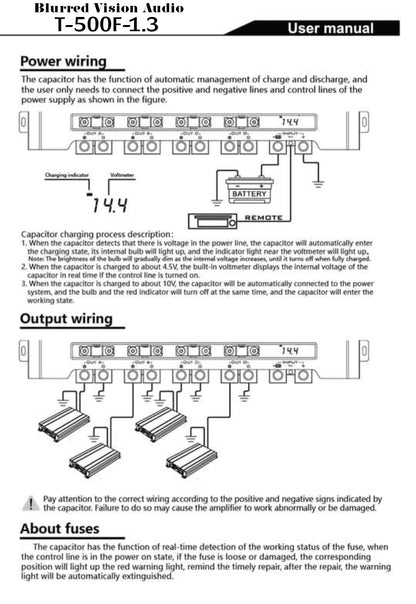 Blurred Vision Audio T-500F1.3 Super Capacitor Bank (4-5K Watts)