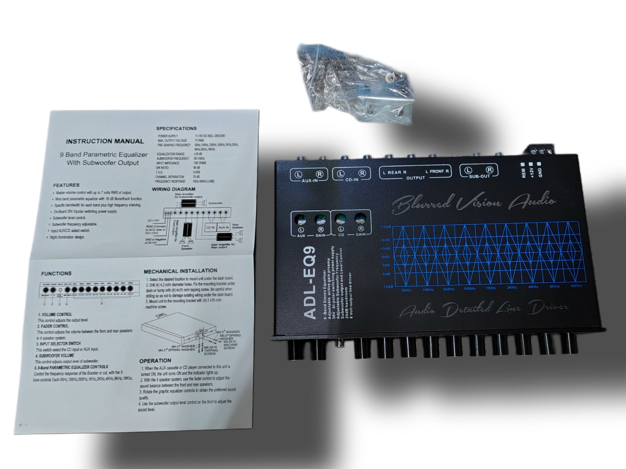 Blurred Vision Audio ADL-EQ9 9 Band Full Graphic EQ + 8V. RMS