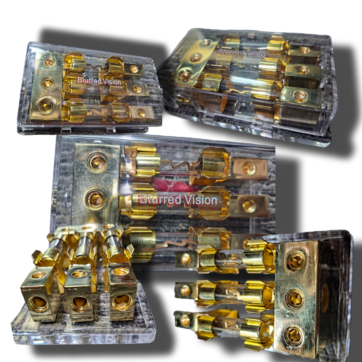 Blurred Vision Audio 3 Position Fuse 4/8 Gauge Distribution Block 3in 3out