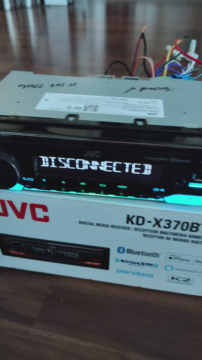 JVC KD-X370BTS 1 DIN Digital Media Receiver Bluetooth USB SiriusXM Tested ✅