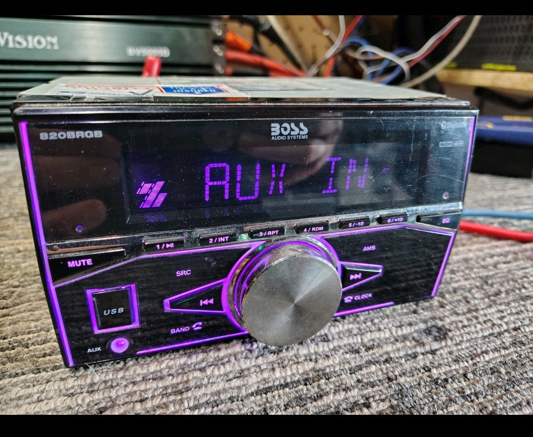 BOSS Audio Double Din 820BRGB Bluetooth USB AUXILIARY Tested ✅