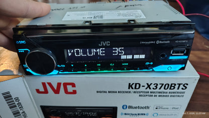 JVC KD-X370BTS 1 DIN Digital Media Receiver Bluetooth USB SiriusXM Tested ✅