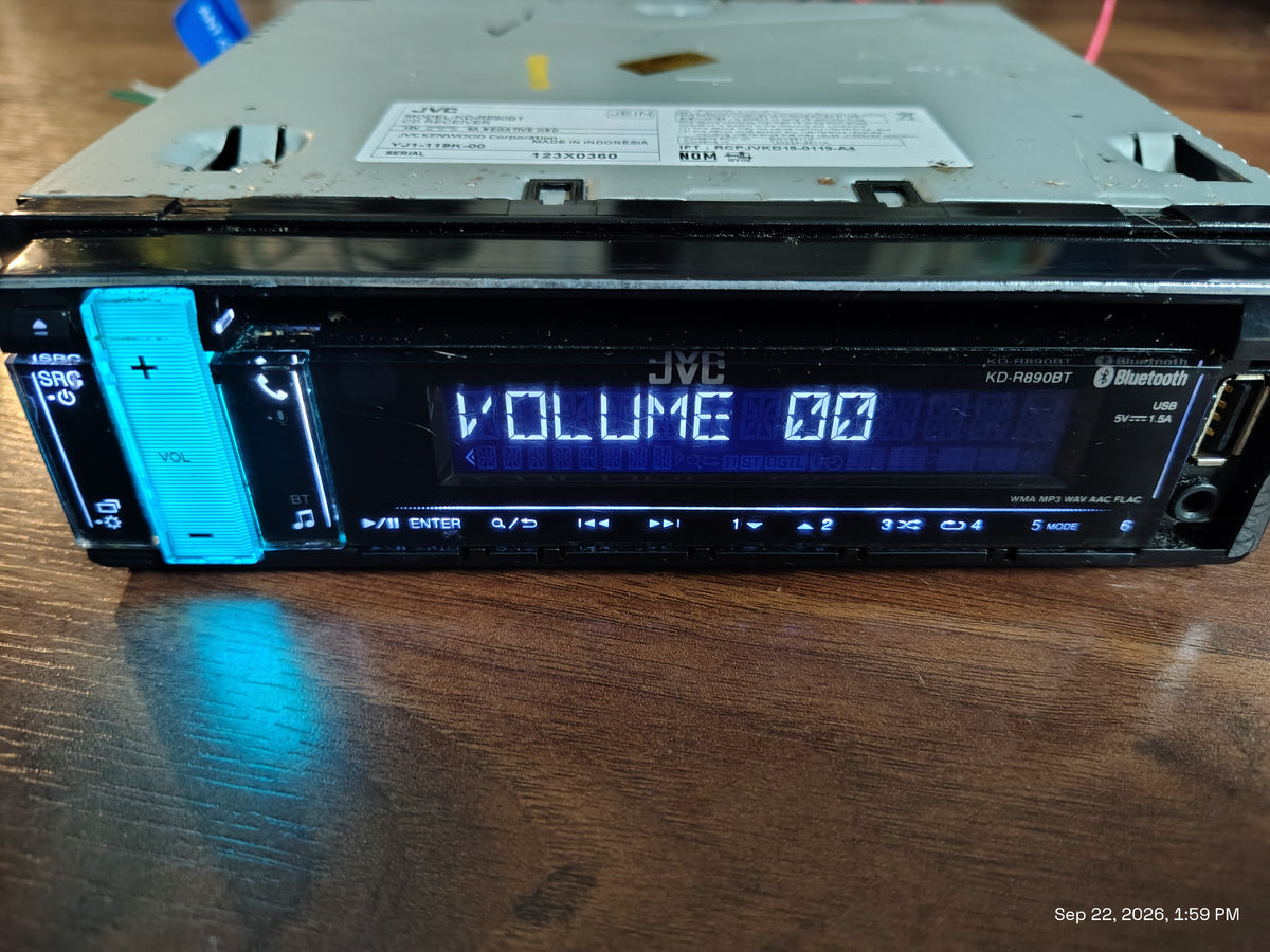 JVC KD-R890BT In-Dash 1-DIN CD/MP3 Stereo Receiver with Streaming DJ, Tested ✅