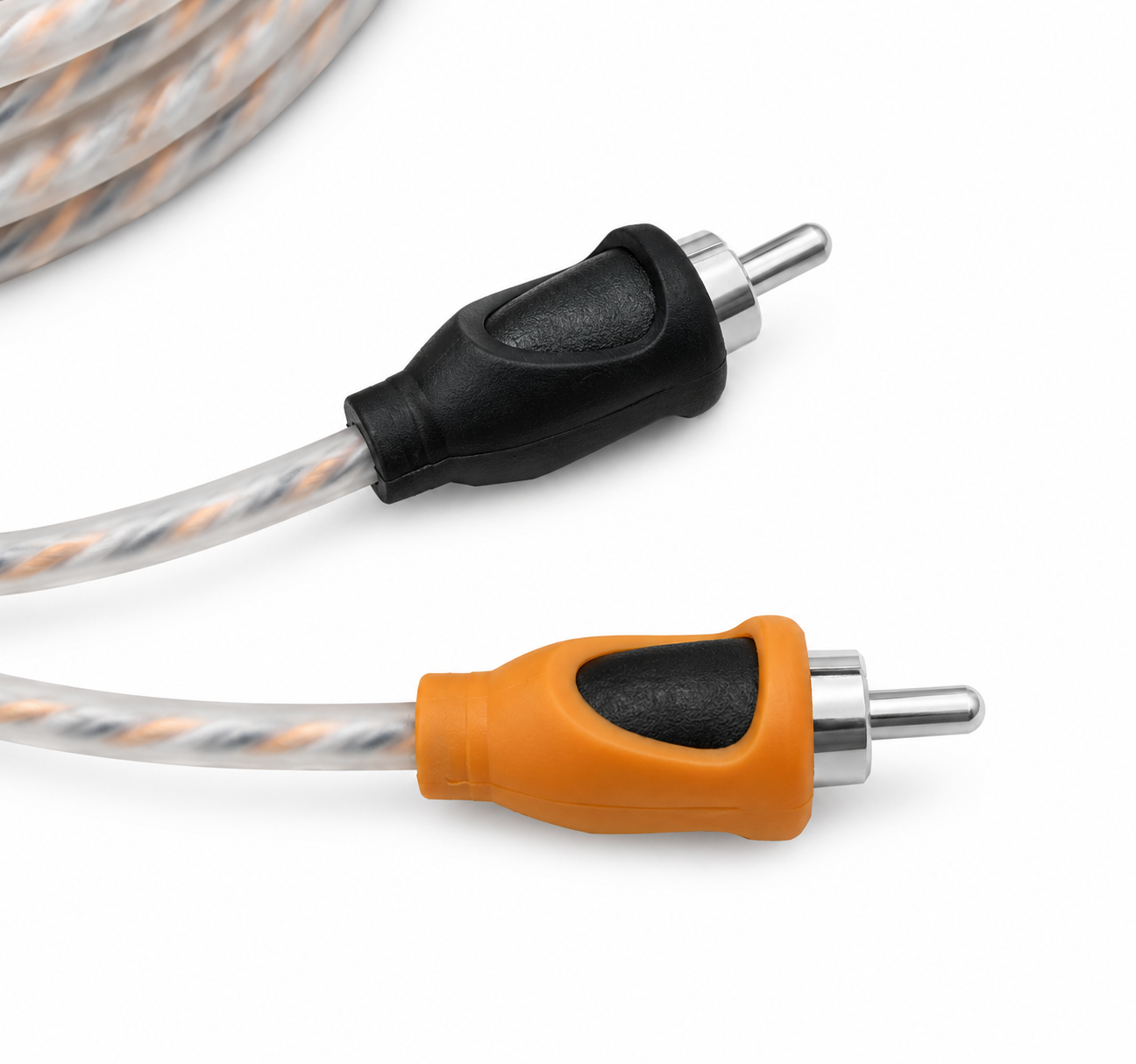Blurred Vision Audio BVORCA2CH – 17ft Premium Ofc 2-Channel RCA Interconnect Cable (Orange)