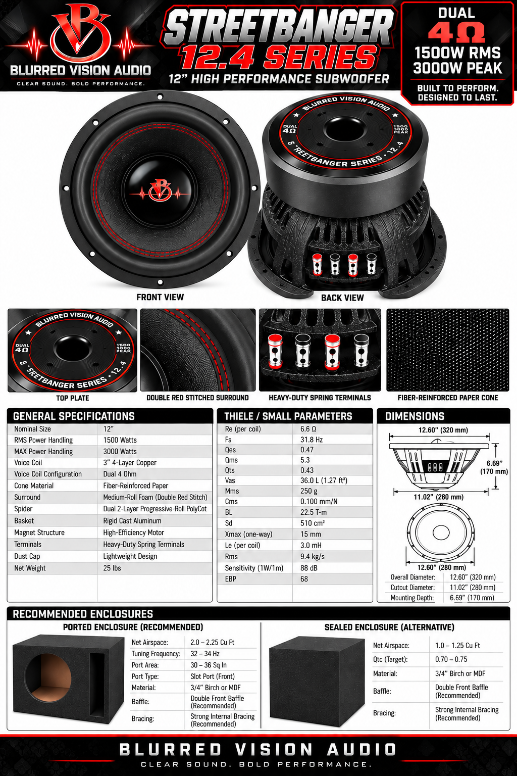 Blurred Vision Audio StreetBanger12.4 Series 12”