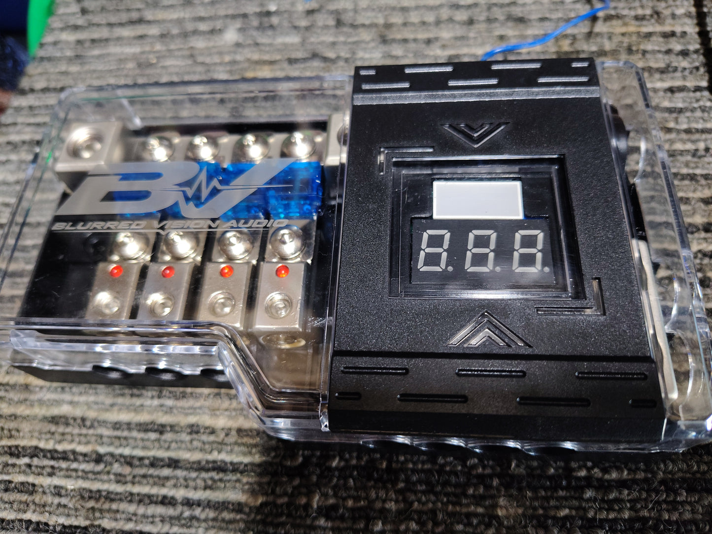 Blurred Vision Audio BVPROVM Fused Power Distribution Block with Digital Led Volt Meter