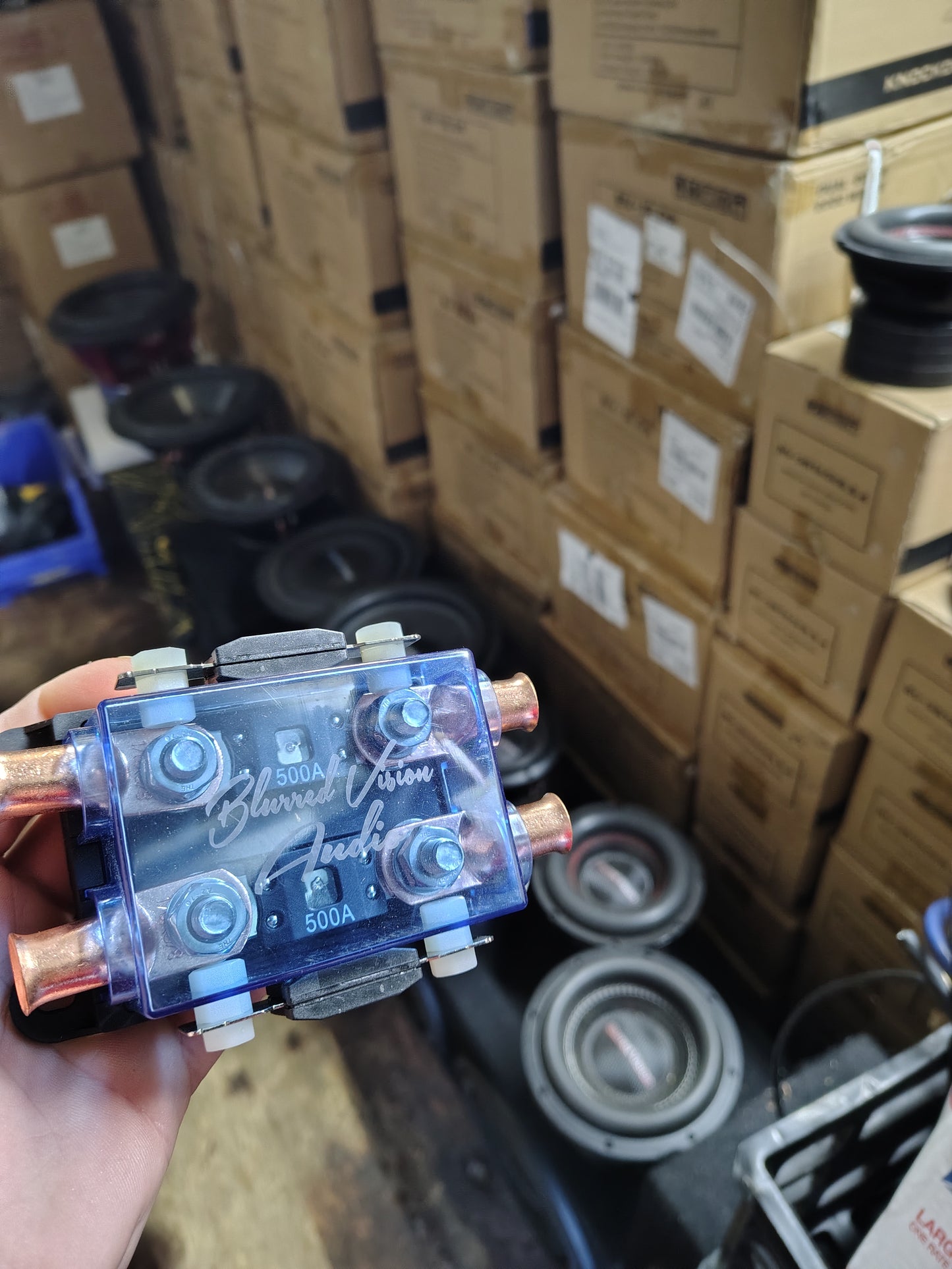 Blurred Vision Audio BV-2Mega Fuse Holder, Fuses & Lugs (Loaded)