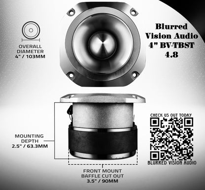 2*Blurred Vision Audio 4" BV-TBST 4.8 4” Super Bullet Tweeters 8 ohm
