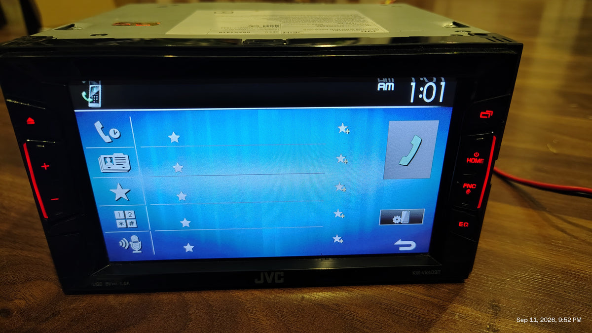 JVC KW-V240BT Stereo Radio Receiver with AM/FM, CD, DVD, USB, Bluetooth Tested ✅