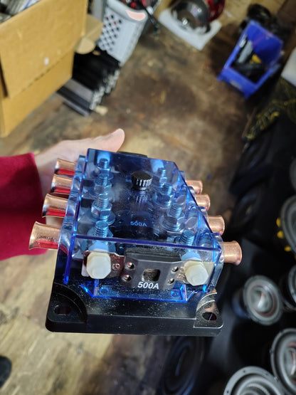 Blurred Vision Audio BV-4Mega Fuse Holder, Fuses & Lugs (Loaded)