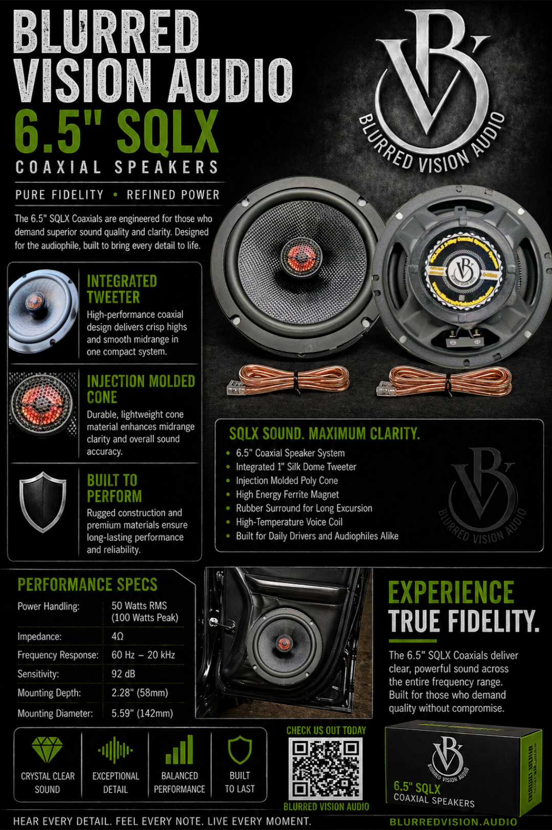 Blurred Vision Audio – 6.5" SQLX Coaxial Speakers