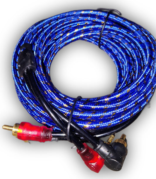 Blurred Vision Audio BVGBRCA – 17ft Premium Ofc 2-Channel RCA Interconnect Cable(Blue)