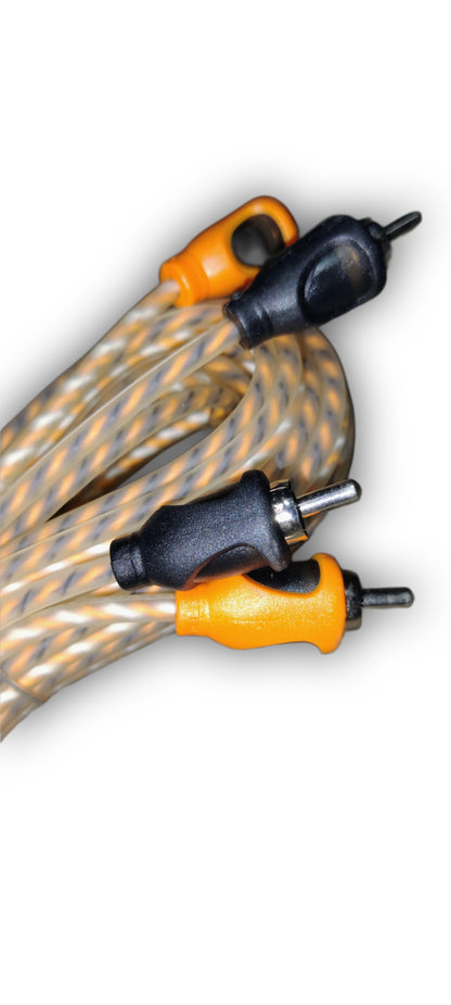 Blurred Vision Audio BVORCA2CH – 17ft Premium Ofc 2-Channel RCA Interconnect Cable (Orange)
