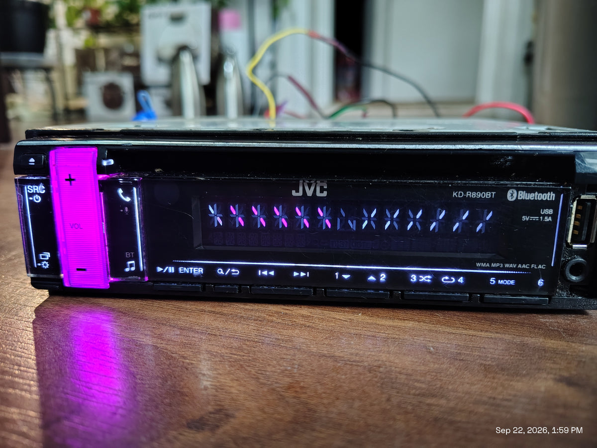 JVC KD-R890BT In-Dash 1-DIN CD/MP3 Stereo Receiver with Streaming DJ, Tested ✅