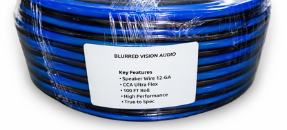 Blurred Vision Audio BV12GCCA Series Premium Speaker Wire 100'Ft (Blue/Black)