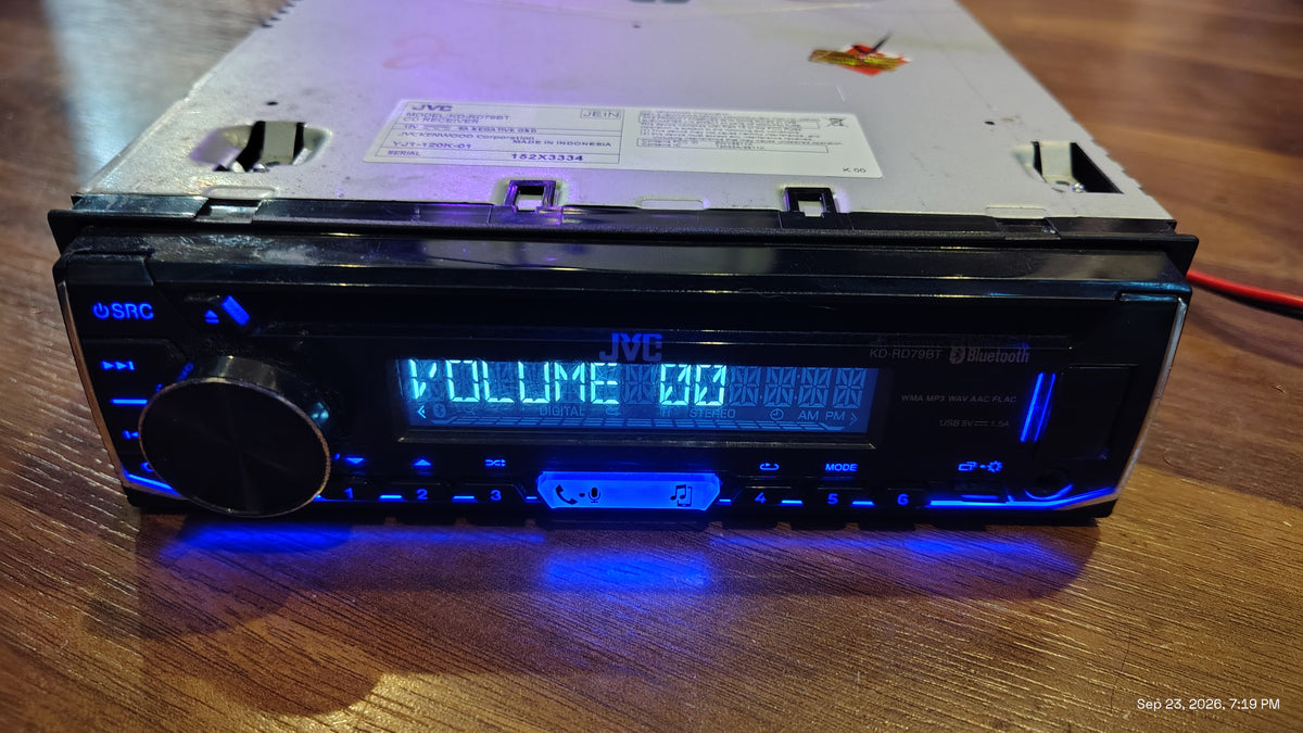 JVC KD-RD79BT 1 DIN In-Dash CD Receiver Head Unit Bluetooth USB Input Tested ✅