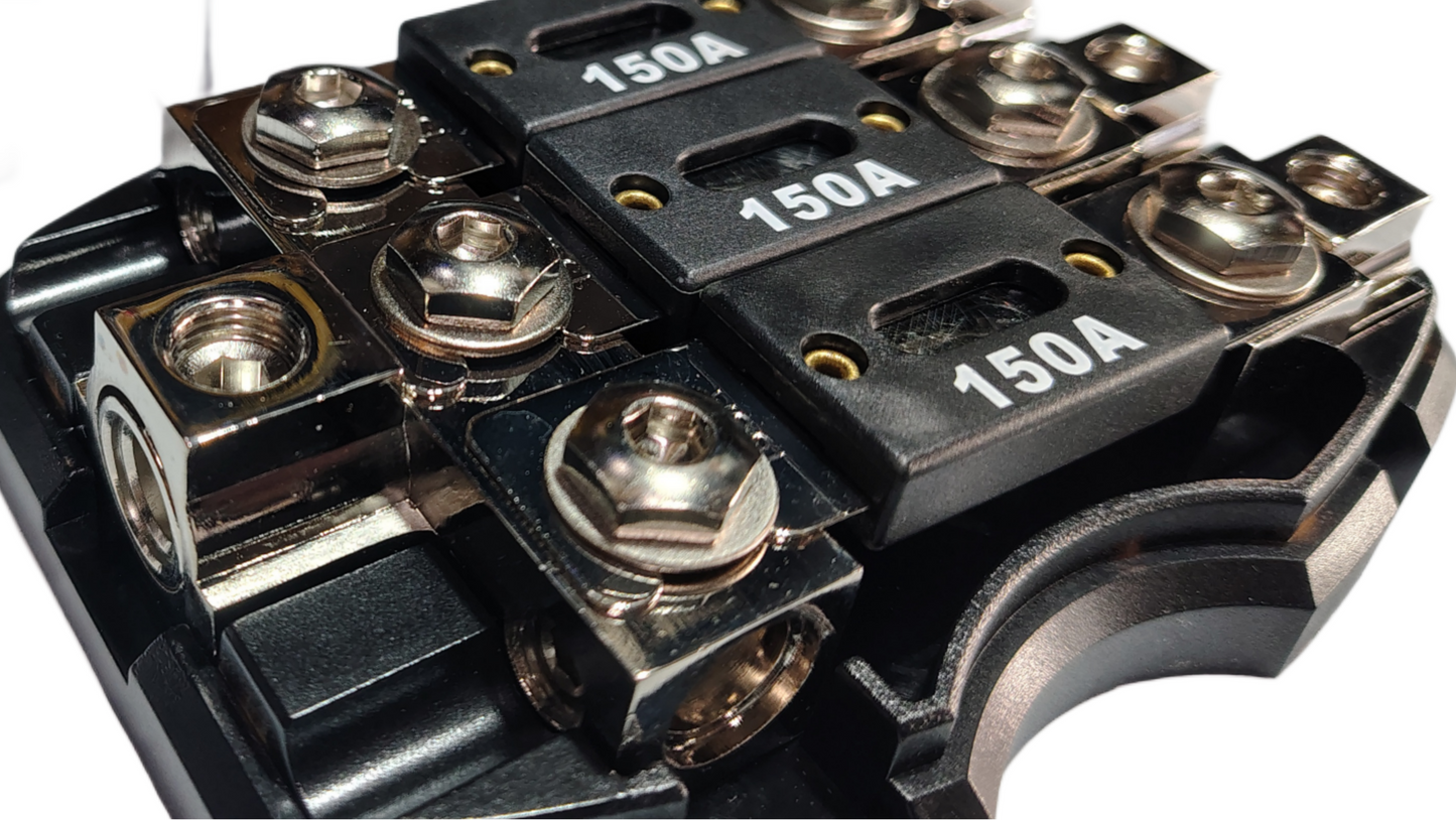 Blurred Vision Audio BV-ANL3X3
3-Way ANL Fused Power Distribution Block Includes Three Installed ANL Fuses