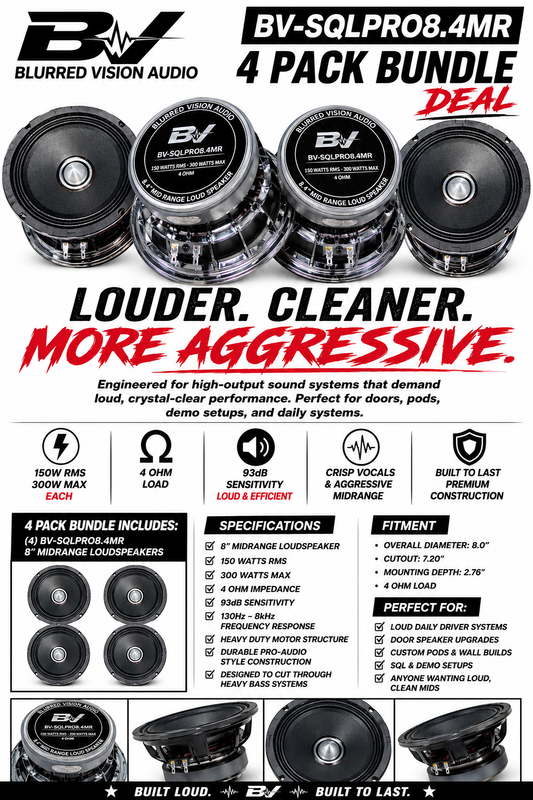Blurred Vision Audio BV-SQLPRO8.4MR – 4 PACK BUNDLE DEAL