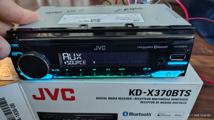 JVC KD-X370BTS 1 DIN Digital Media Receiver Bluetooth USB SiriusXM Tested ✅