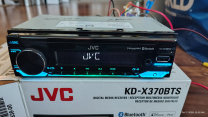 JVC KD-X370BTS 1 DIN Digital Media Receiver Bluetooth USB SiriusXM Tested ✅