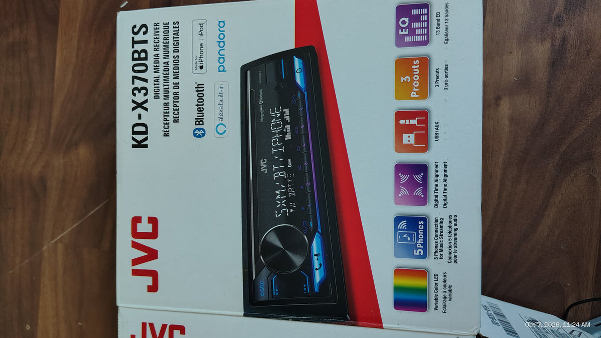 JVC KD-X370BTS 1 DIN Digital Media Receiver Bluetooth USB SiriusXM Tested ✅