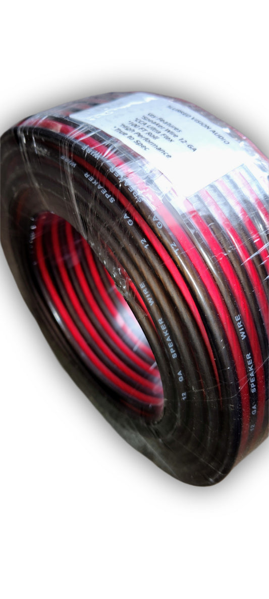 Blurred Vision Audio BV12GCCA Series Premium Speaker Wire 100'Ft (Red/Black)