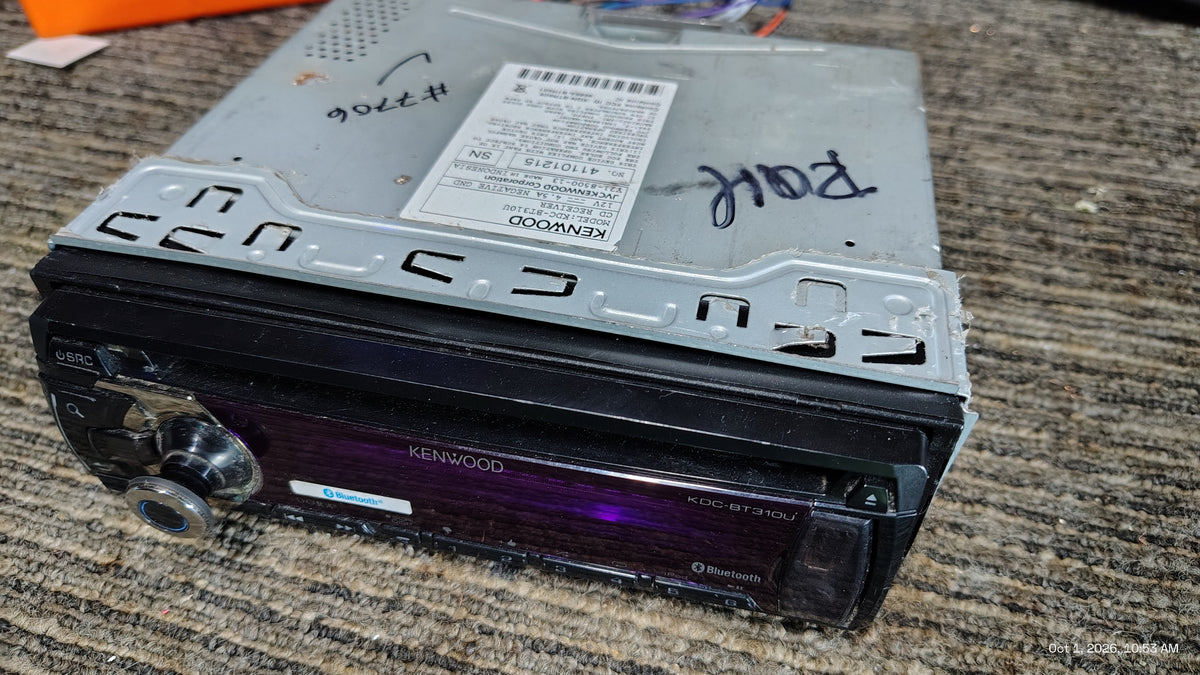 Kenwood KDC-BT310U 1 DIN CD Player Car Stereo Bluetooth AUX  Input Tested ✅