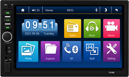 Blurred Vision BV-7018B Double Din in-Dash Head Unit Bluetooth Mirrorlink USB Auxiliary