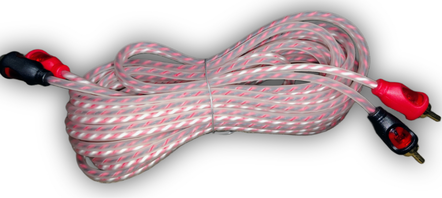 Blurred Vision Audio BVRRCA2CH – 17ft Premium Ofc 2-Channel RCA Interconnect Cable (Red)